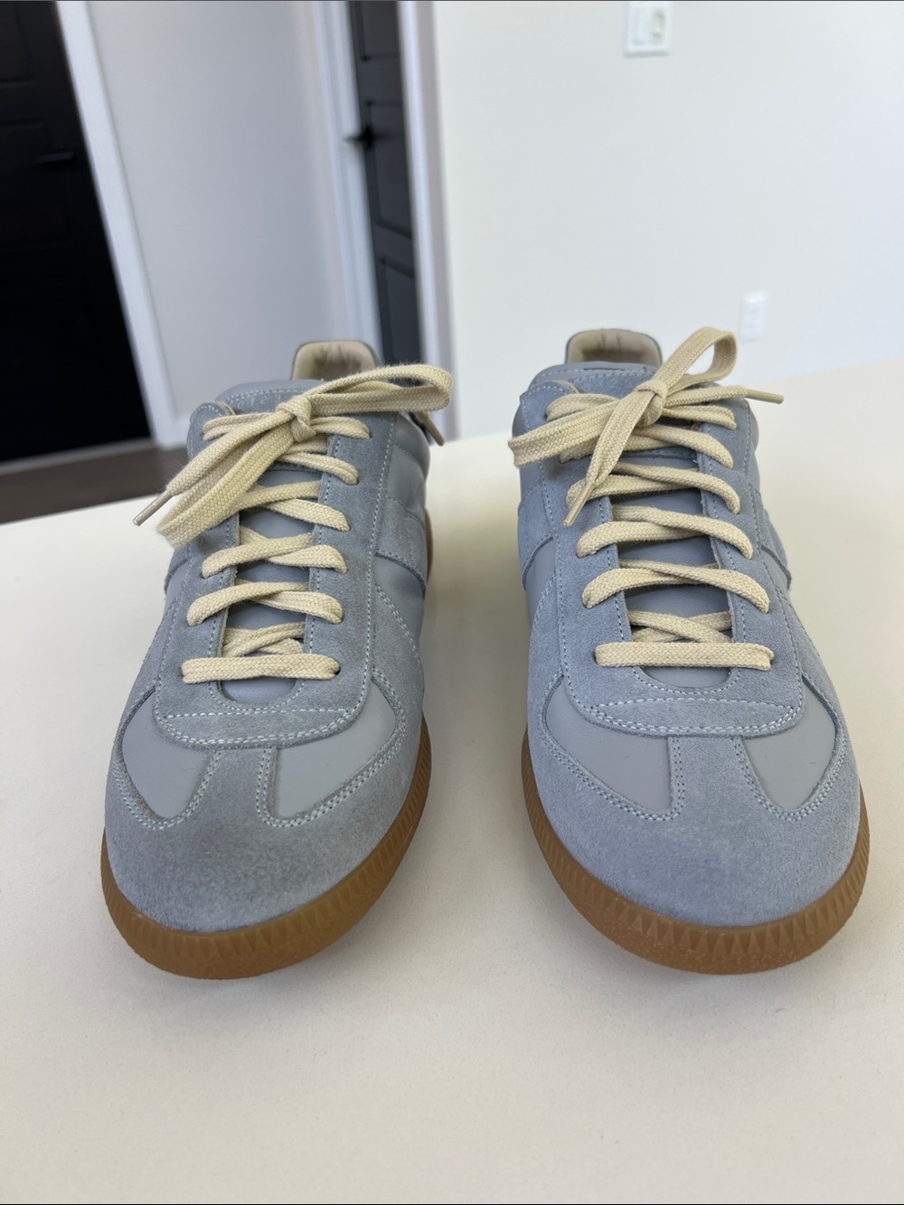 Maison Margiela men’s sports shoes sneakers trainers light blue leather size 40 - Picture 6 of 14